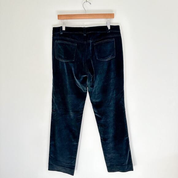 Lafayette 148 Crushed Velvet Gates Straight Leg Pant Black 8 - Picture 3 of 9